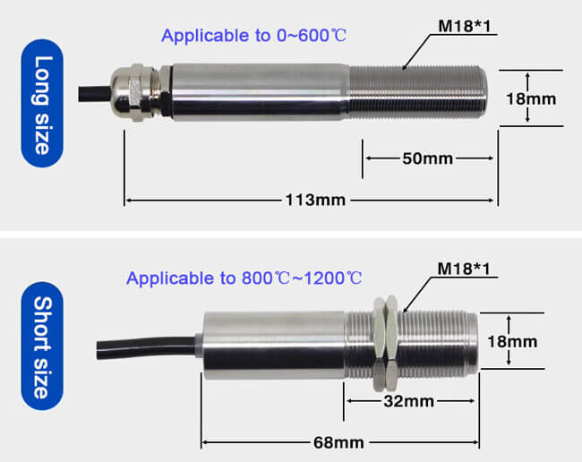 infrared temperature sensor size