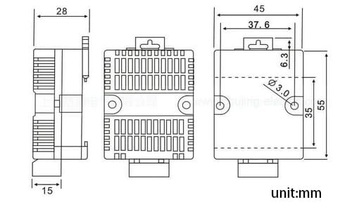 modbus rtu temperature sensor size