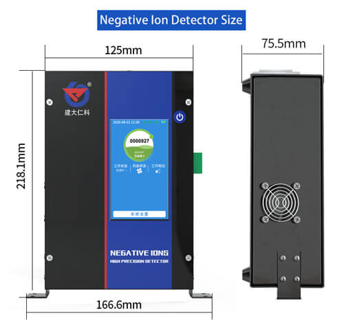 negative ion detector size