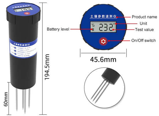 soil moisture tester size