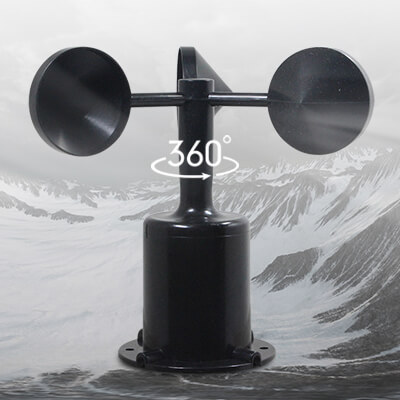 Color : Black ZUQIEE Anemometers Anemometer Sensor High Precision Wind Cup Poly Carbon Three Cup Type Measuring Anemometer Transmitter
