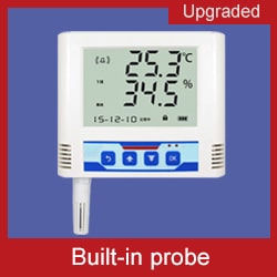 Built-in probe temperature data logger with relay output