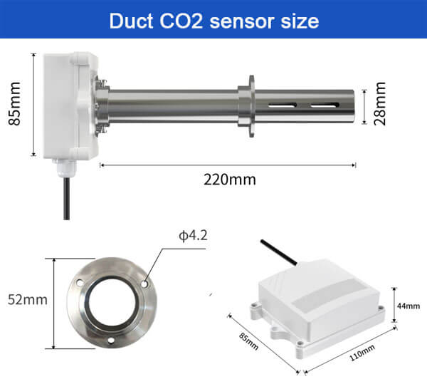 duct co2 sensor size