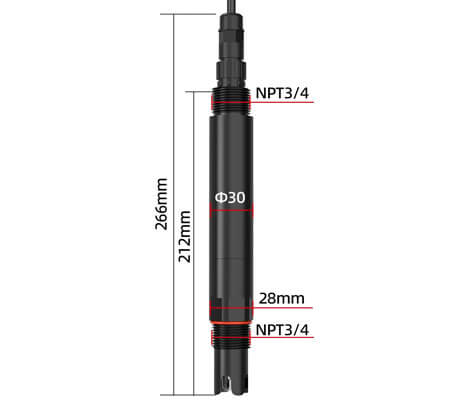 Multi-Parameter Water Quality Probe size